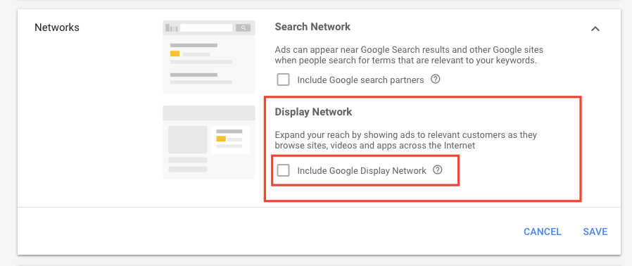 Google search and display network together